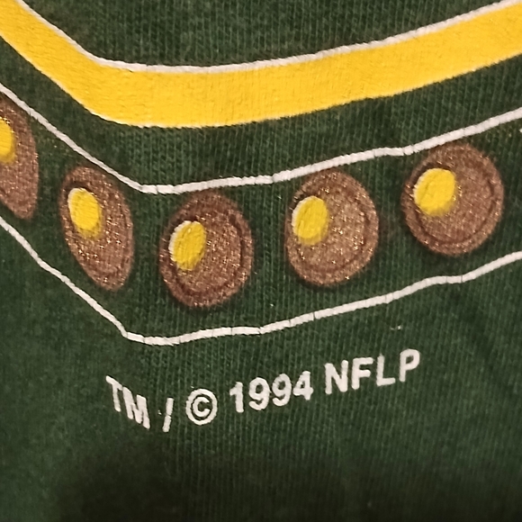 Vintage Green Bay Packers Single Stitch Logo Print Short Sleeve T - Shirt XL - Picture 4 of 9